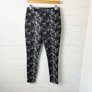 Joseph Ribkoff Pull On Skinny Print Pants Black White Graphic Leggings 8